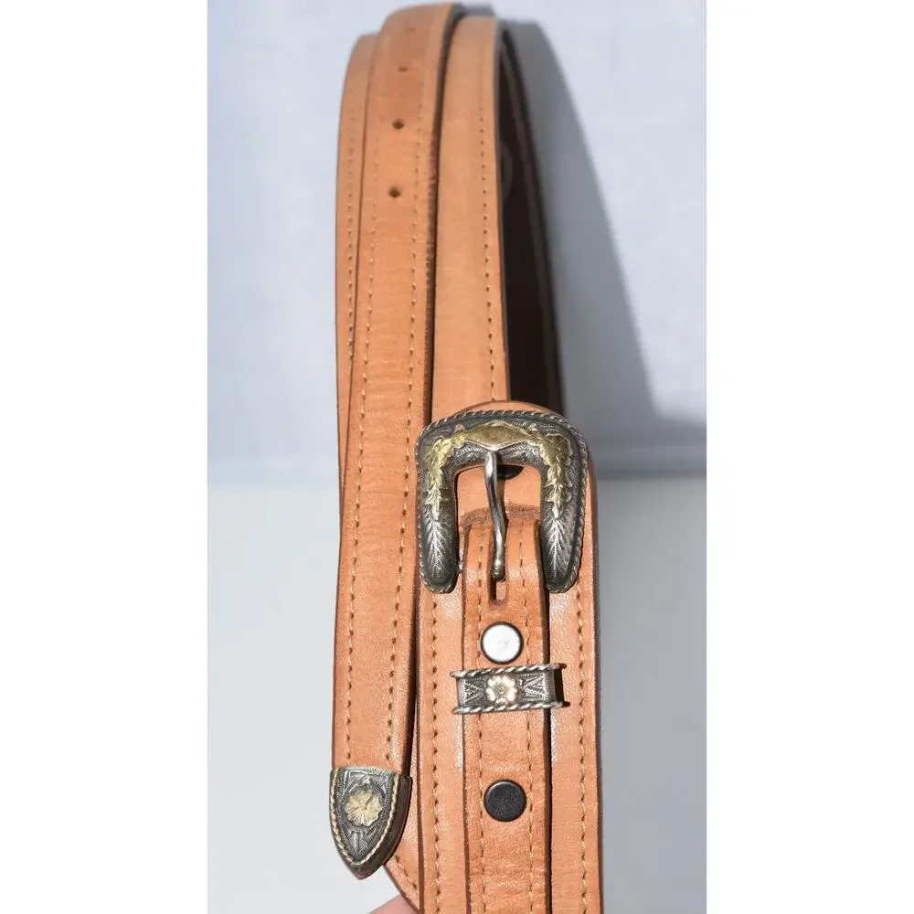Desperado Leather Gun Belt with Sterling Silver and 10K Gold Buckle